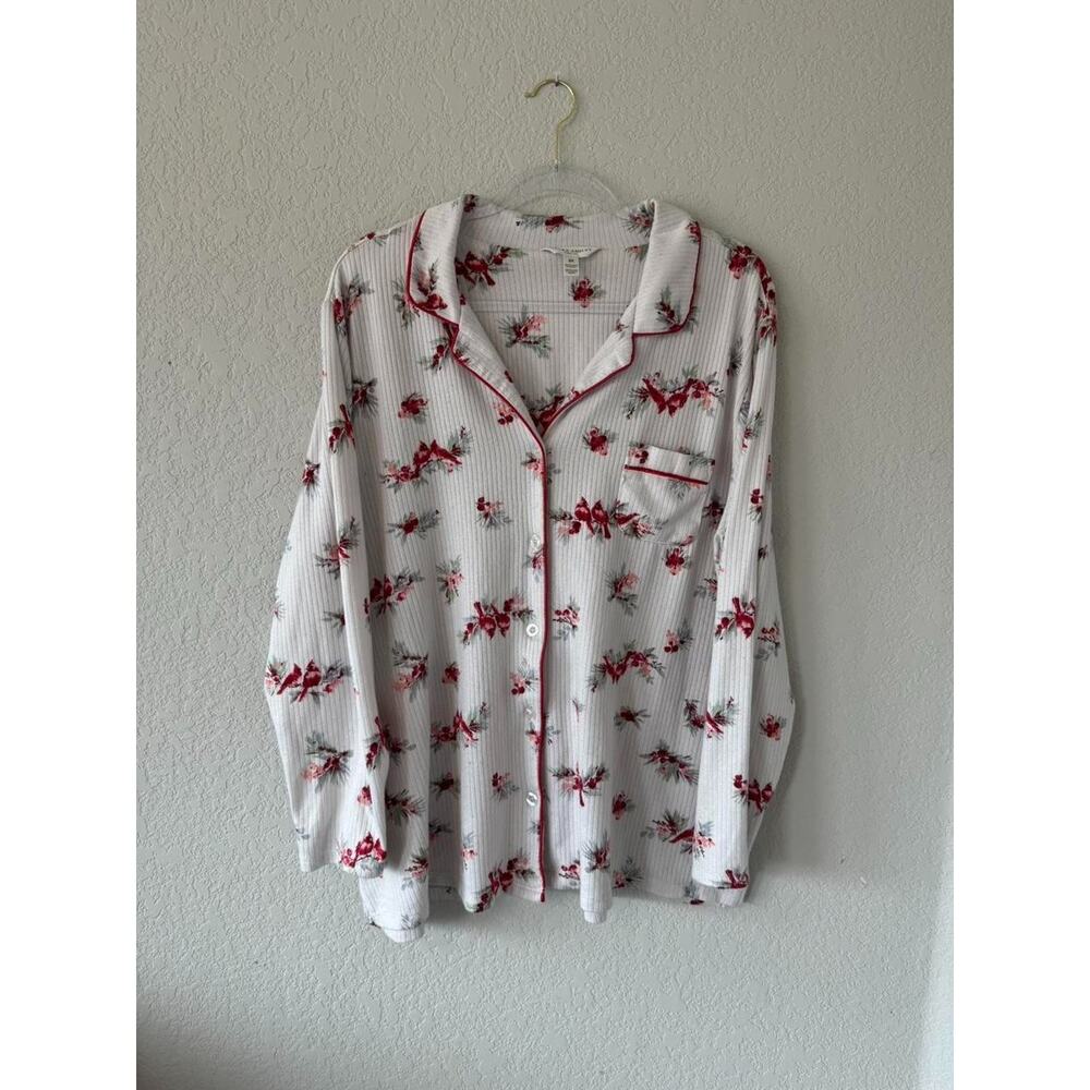 Laura Ashley Christmas Cardinal Nightshirt Women’s Size XXL – White Multi color